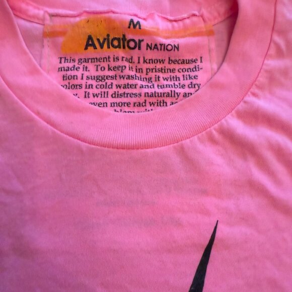 Aviator Nation Bolt Boyfriend TEE - Neon Pink - Picture 2 of 3